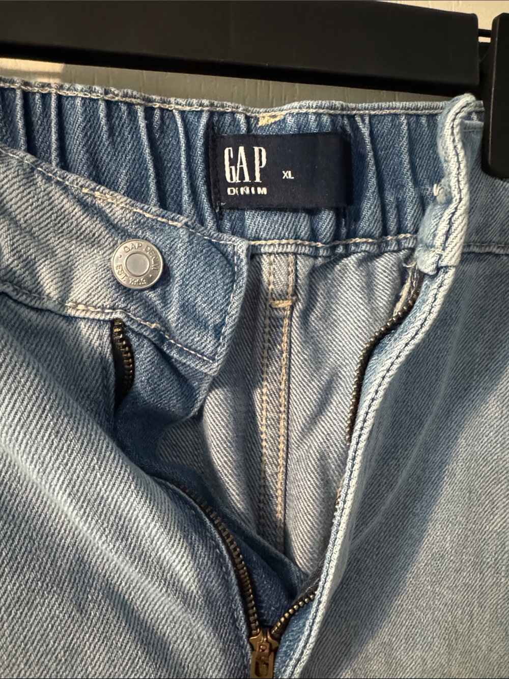 GAP Light Blue Denim High-Waist Pull-On Shorts - Picture 2 of 3